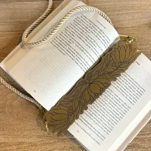 Gold Acrylic Book Holder "Purse" - Elegant Bookmark for Book Lovers