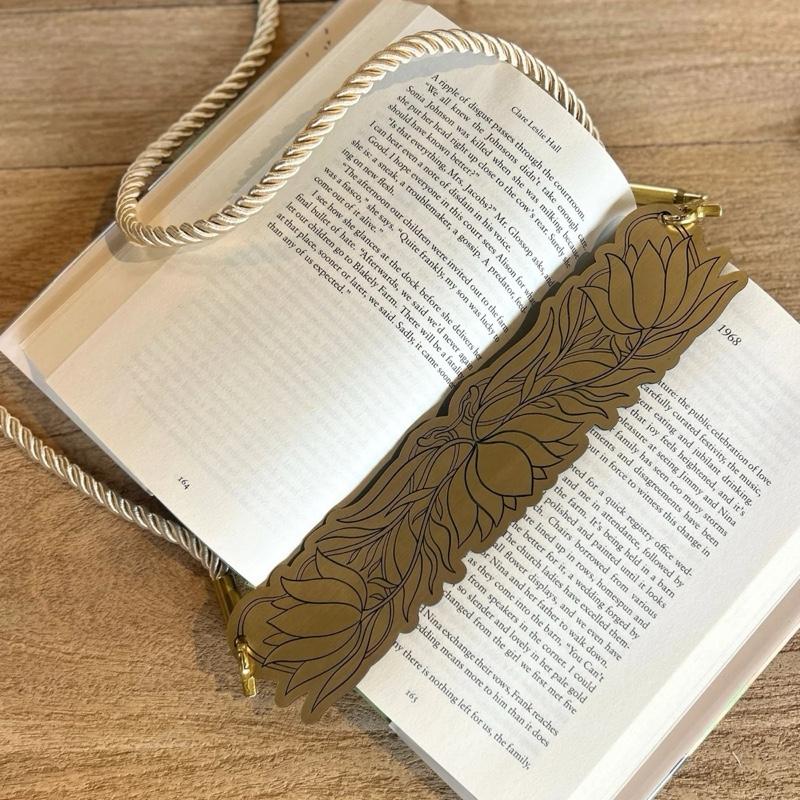 Gold Acrylic Book Holder "Purse" - Elegant Bookmark for Book Lovers