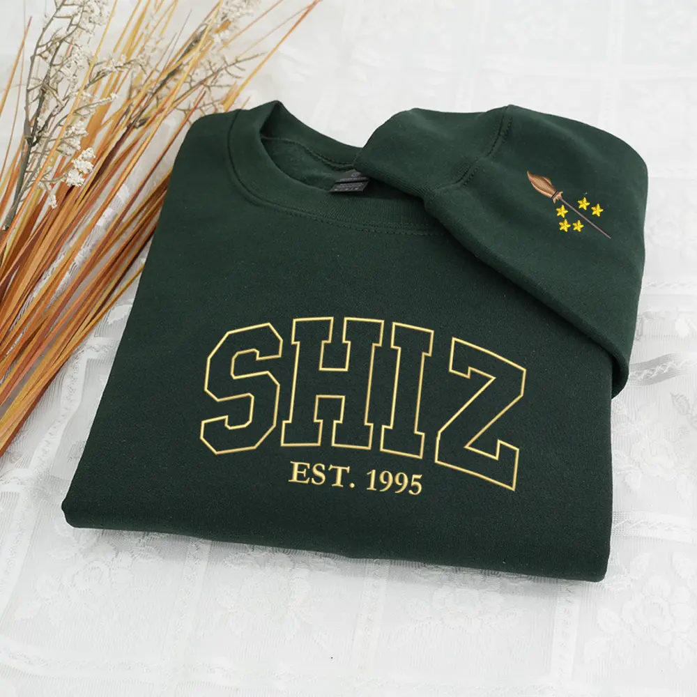 Shiz University College Embroidered Sweatshirt, Wickeds the Musical Movie, Elphaba and Glinda, Defying Gravity, Ozdust Ballroom, Shiz Gear