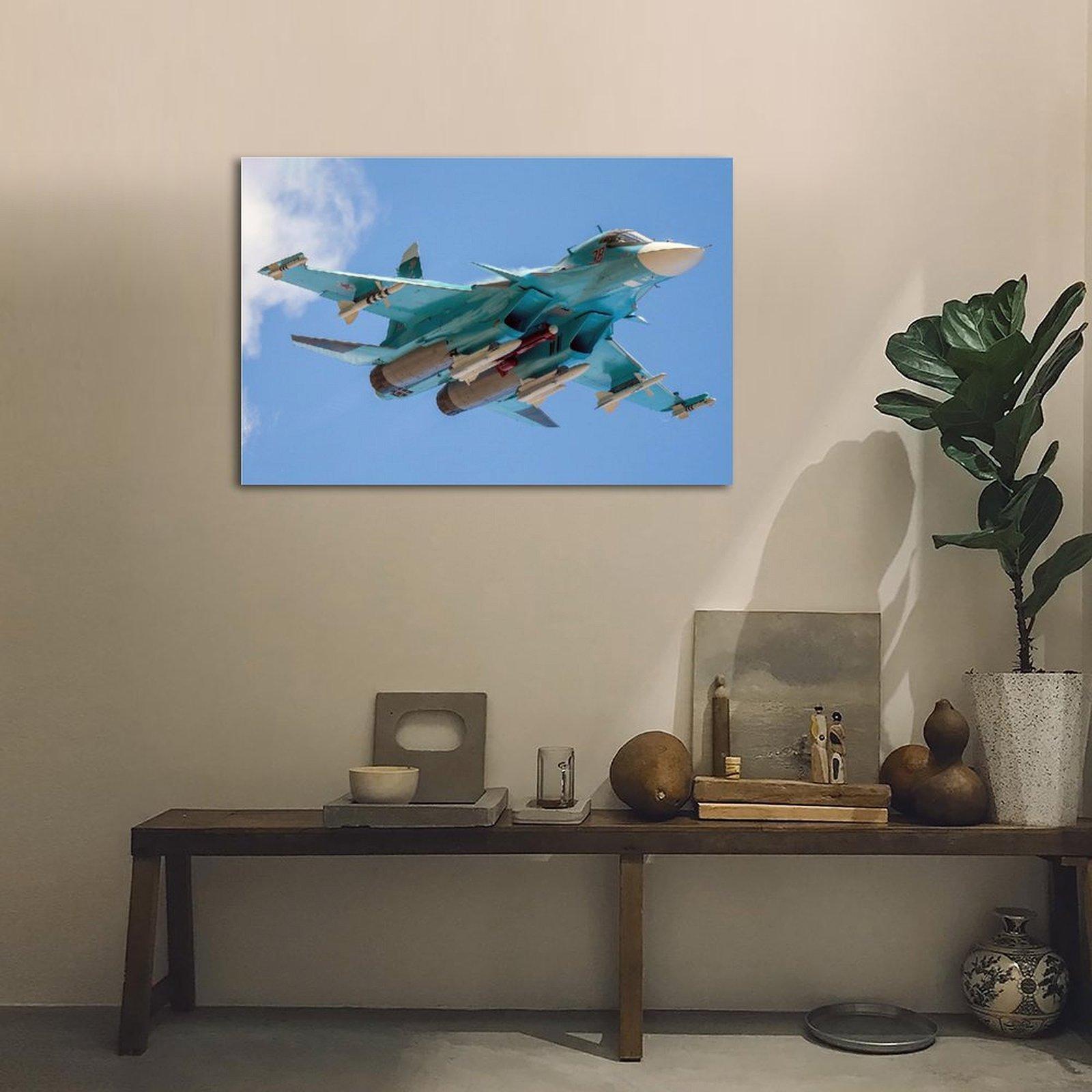 Military Fighter Poster Su-34 Poster Decorative Painting Canvas Wall Art Picture Print Modern Family Bedroom Decor