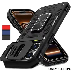 Luxury Shockproof Lens Protection Hard Case with Metal Stand, Compatible with iPhone 17 Pro Max 16 Pro Max 15 Pro Max 14 Pro Max 13 Pro Max 12 Pro Max