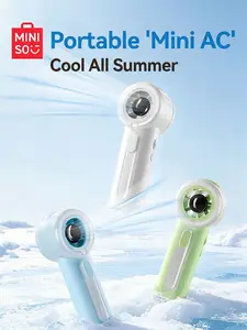 MINISO Ice Feel Pro Series 4000mAh High-Speed Handheld Mist Spray Fan – Portable Rechargeable Cooling Fan with Mist, Perfect for Outdoor Travel, Summer Heat & Personal Comfort! Summer Vibes