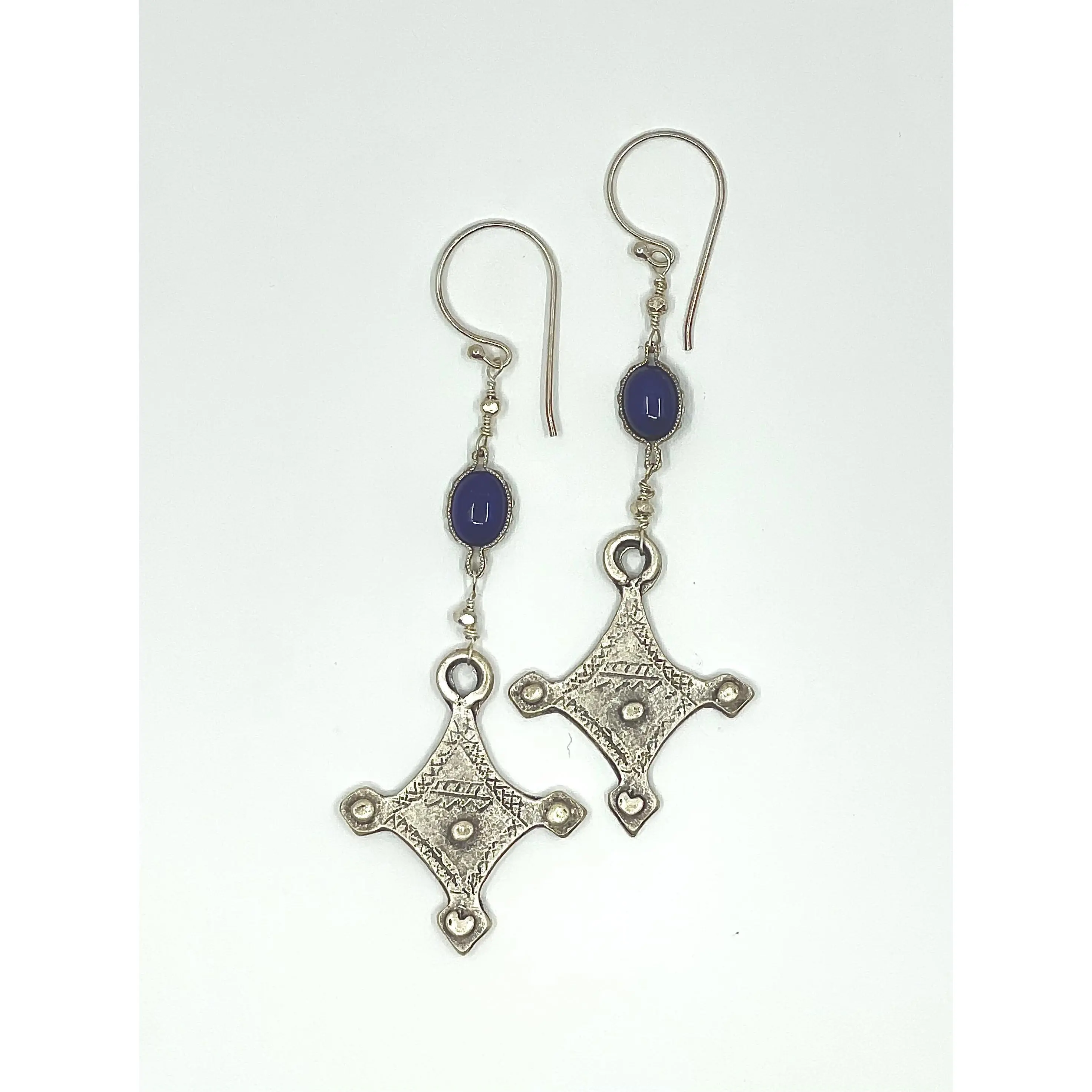 Lapis Tribal Tuareg Charm Drops