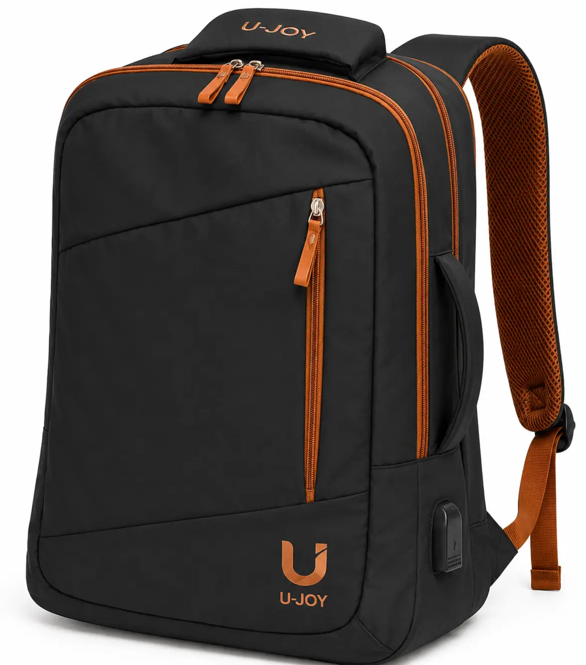 U•JOY CarryFlow 15.6" Laptop Backpack, Water-Resistant Travel & Work Backpack with USB Charging Port, Anti-Theft Computer Backpack for Everyday Carry