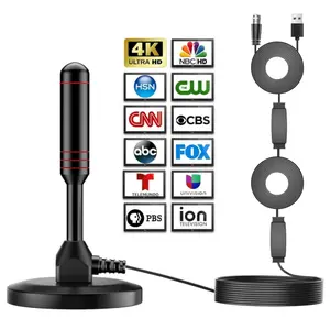 5m/196.8 Inch TV Antenna, Digital Signal Antenna for Smart Tvs, Robust Magnetic Base, 360° Rotation, HD Reception, Home Entertainment, Wholesale Available