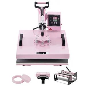 Heat Press Machine 15x15 Inch, 5-In-1 Combo With 30 Oz Tumbler Press, T-Shirts And Garment Transfer, Mug And Cup Heat Press, Cap Hat Press, Adjustable Temperature And Time Controls, Digital Display