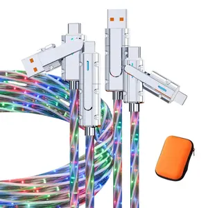 4 in 1 USB   2 Pack 3.3ft Light up USB-C  Multicolored RGB Starlights Type C to C Cables with EVA Case LED USB A to C Cord,for Phone17 16 15 14 13 12Mac,Galaxy S25 S24 S23 S22