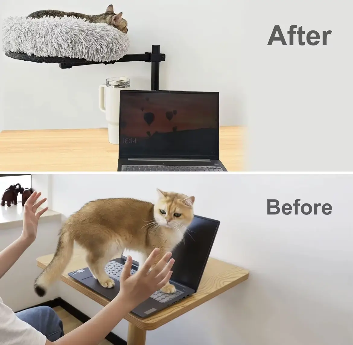 Cat Desk Hammock Bed with Adjustable Clamp