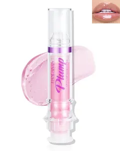 Lip Plumping Booster Gloss, Plump And Pout Lip Plumper Gloss with Chili Extract, Hydrating & Volumizes & Reduce Fine Lines Lip Glow Oil, Glossy Finish Lifter Gloss High Shine Lip Glaze for Women-02 Lipgloss Lipstick Makeup Cosmetic