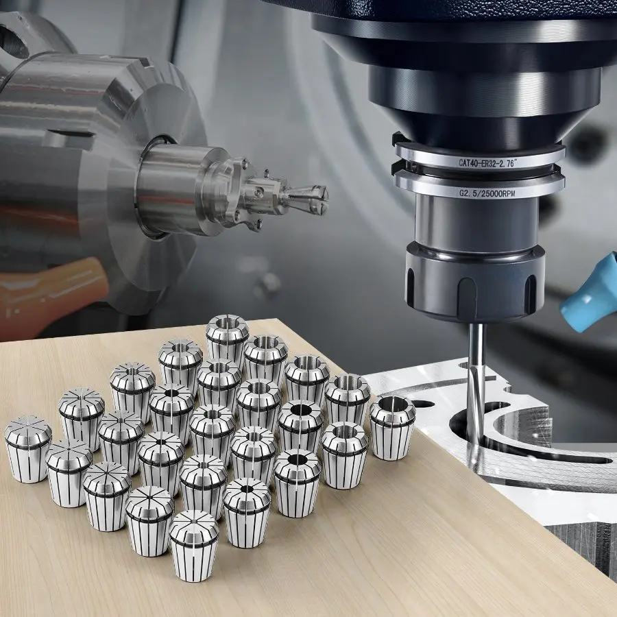 VEVOR 25 pcs ER32 Collet Set, 1/16''-13/16'', ER32 Spring Collet Chuck ...