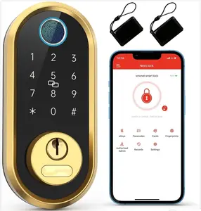 Smart Bluetooth Keyless Entry Keypad Smart Deadbolt Lock with Remote Ekeys Sharing, Fingerprint Recognition, and Alexa Compatibility