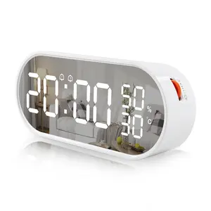 Digital Temperature Humidity Meter Clock, Touch Control Dual Alarm Clock with °C/°F Switch Brightness Adjustable Indoor Hygrometer Thermometer LED Large