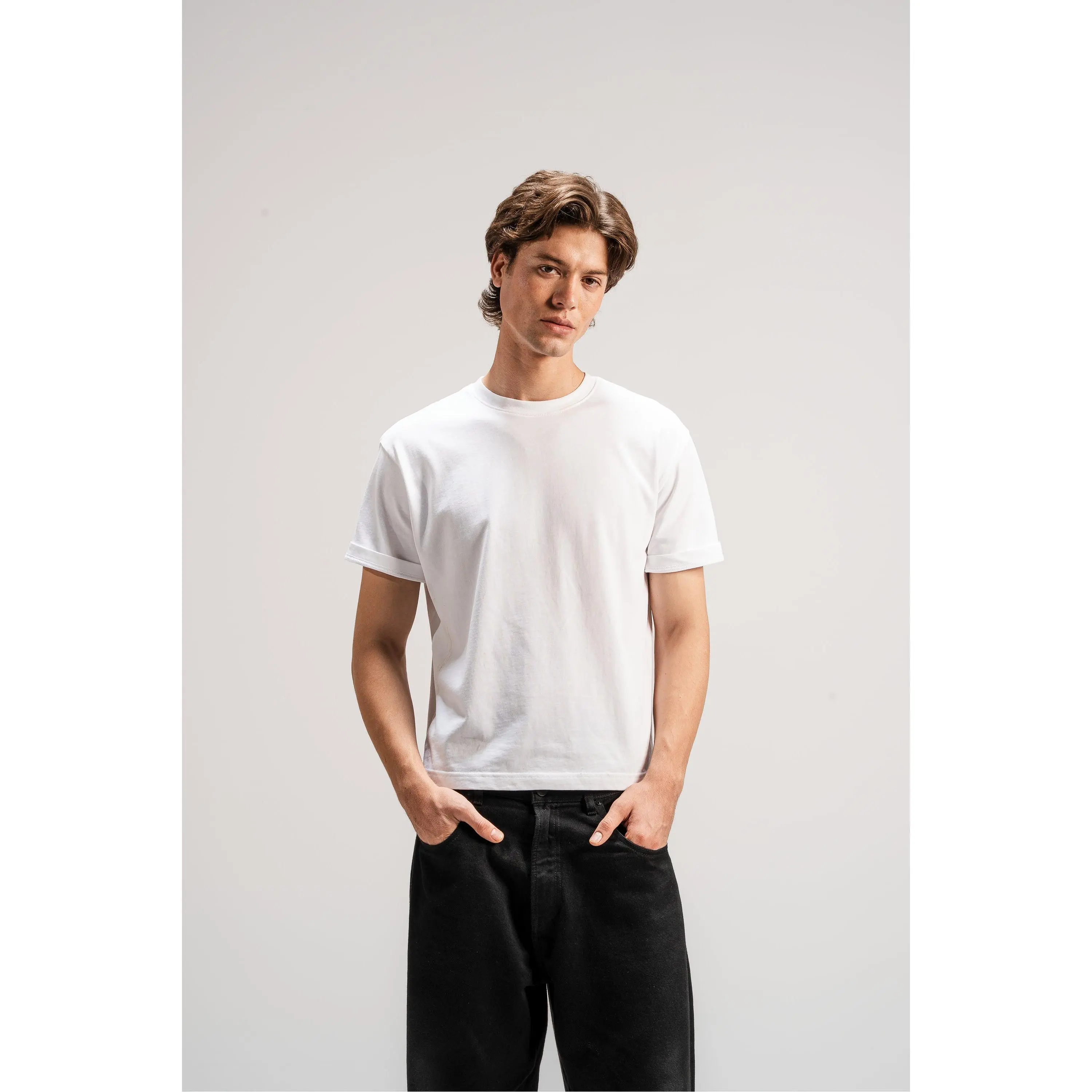 Cropped Organic Tee, 220GSM, White