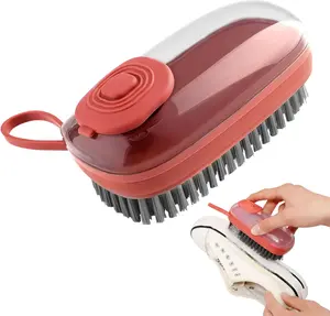 Multifunctional Automatic Liquid Dispensing Cleaning Soap Brush Comes with 2 Brush Heads Versatile Soft Shoe Brush Clean Wash Shoe Artifact Laundry Brush Household Brush Clothes Bristle Brush