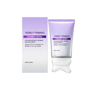 Collagen Retinol Gua Sha Facial Cream Hydrating Skin Firming Moisturizer With Built-In Massage Tool Daily Facial Skin Care 80g For All Skin Types