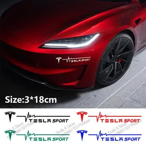 Tesla Model 3/y/x/s Front & Rear Bumper Stickers, Car Decals, Silver Color Triangular Side Window Mud Flaps, Car Accessories for Tesla Models