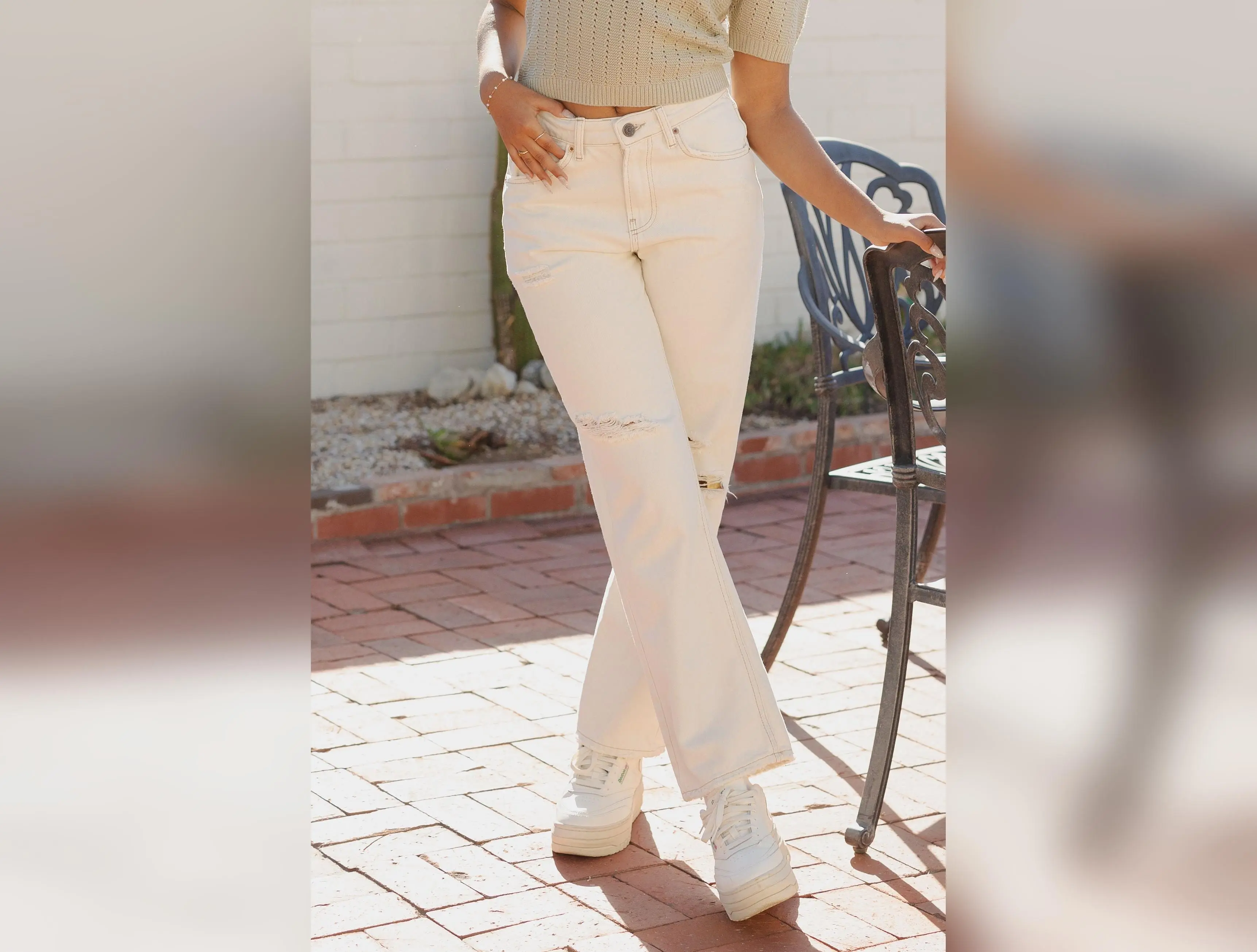 Authentic Ecru Straight Leg Jeans by BDG