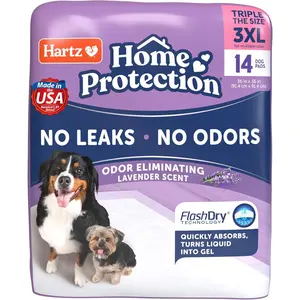 Hartz Home Protection Lavender Scented Dog Pads, 3XL 14 Count, Super Absorbent & Won't Leak, Odor Eliminating