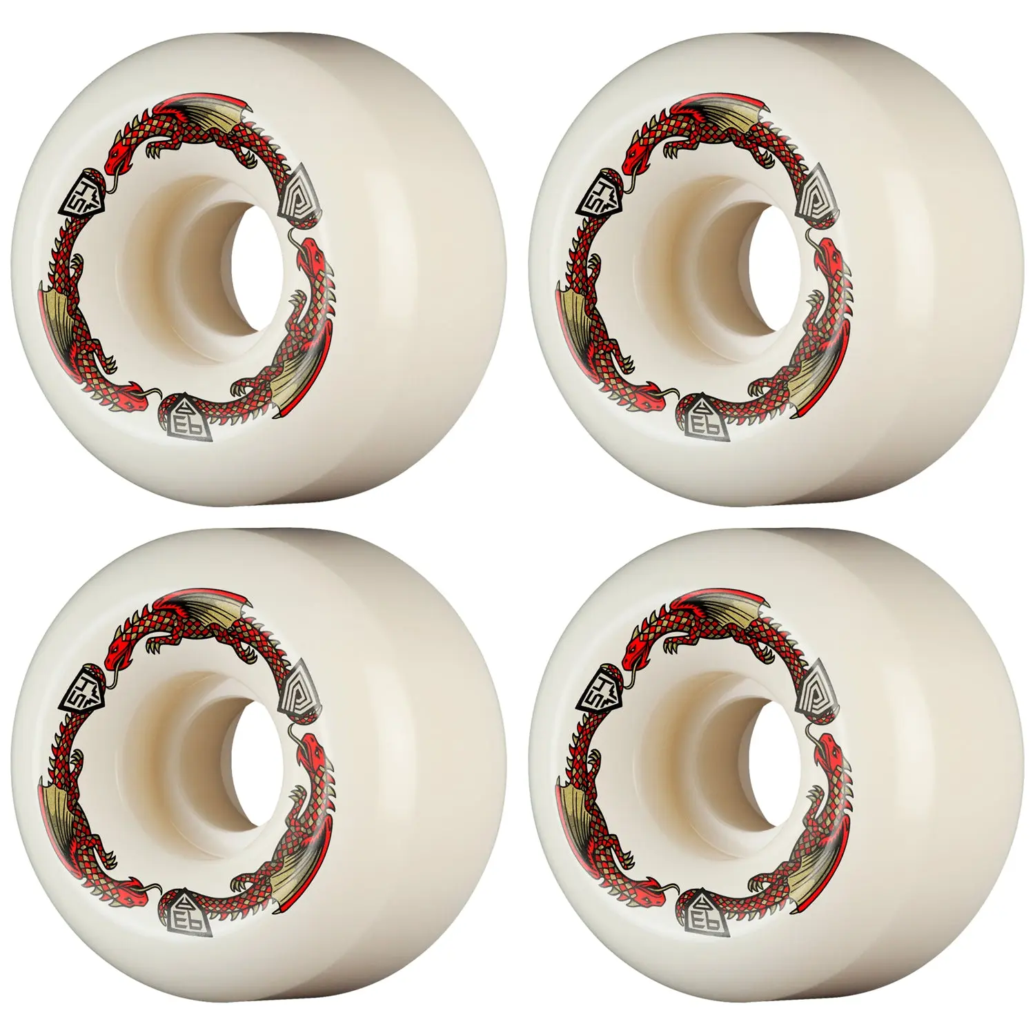 Powell Peralta Skateboard Wheels 54mm x 34mm Dragon Formula 93A V6 Shape Off White