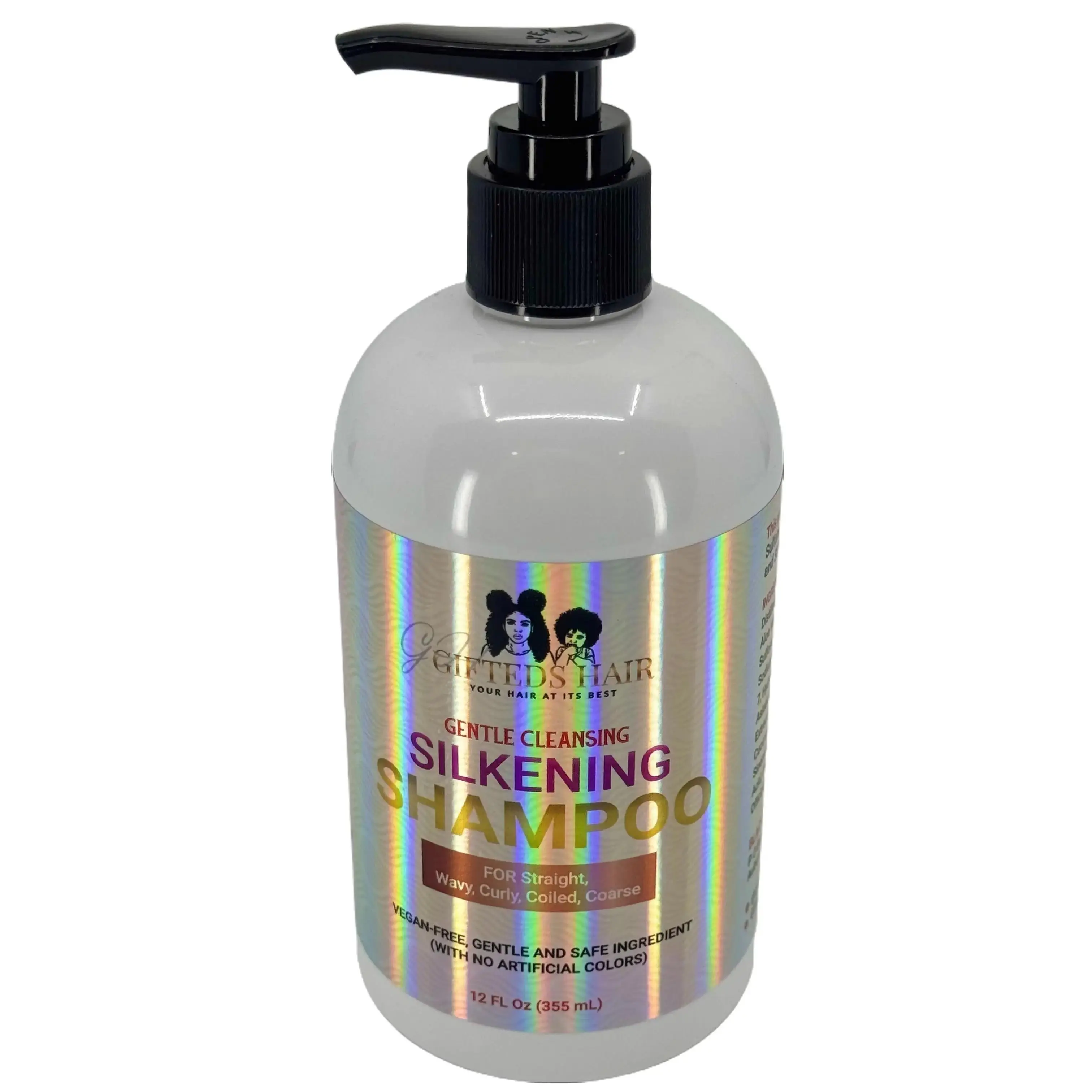 Gentle Silkening Shampoo - Organic Green Tea, Aloe, Sulfate-Free, Silicone-Free, Relaxing Scalp Care, Cleansing Hydrating Nourishing Shampoo, Single Liquid Pack Gifted Cosmetics