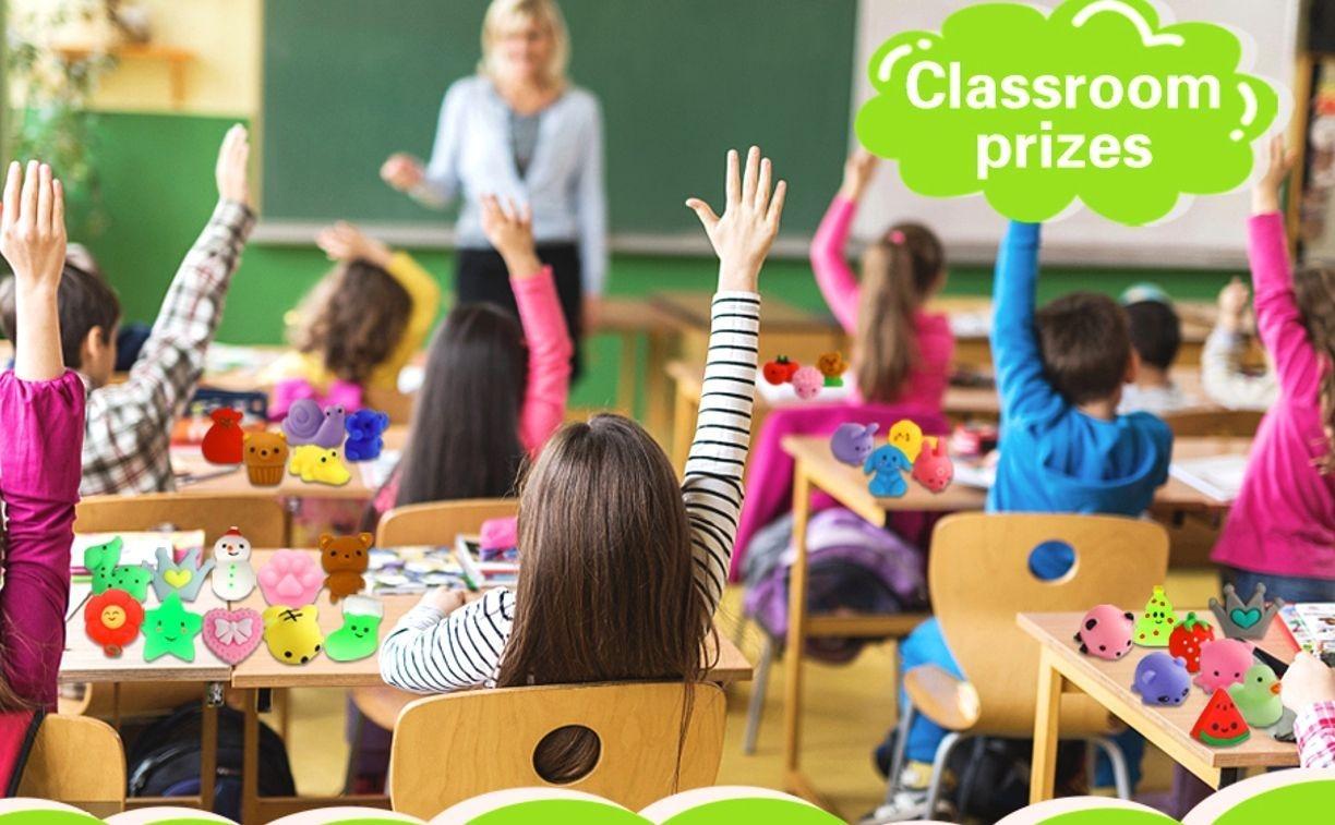 100 Pack Squishies Toys, Tiny Mochi Squishy Fidget Toys Random Bulk Party Favors for Kids 4- 8 8-12 Goodie Bag Pinata Stocking Stuffers Classroom Prizes Treasure Box Egg Fillers Girls