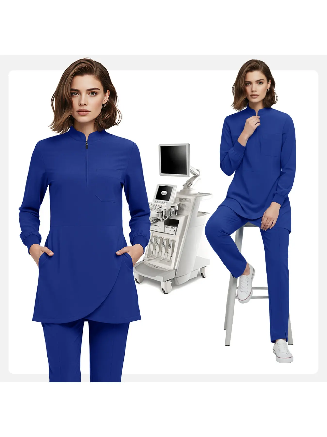 Long Sleeved Shirt Straight Pants Nursing Scrub Set Ladies Doctor Hand Brush Set Muslim Style Scrubs Uniform Suit Hospital Nurse Uniforms