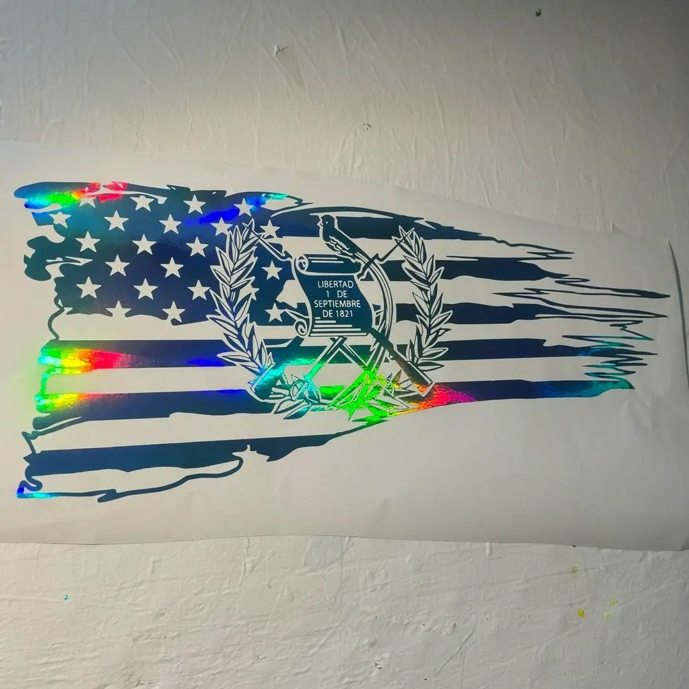 Guatemala American Flag Decal Sticker for Cars, Trucks, SUVS. Back Windows, Decoration