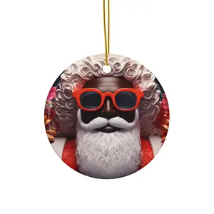 Black Santa Christmas Ornament Realistic 3D Black Santa Holiday Ornament tree decor christmas tree decoration
