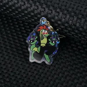 Monty Gator Acrylic Keychain, Broken Glass Effect