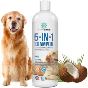16 floz 5 in 1 Dog Shampoo for Itchy Sensitive Skin, Shampoo & Conditioner for Smelly Dogs Made in The USA