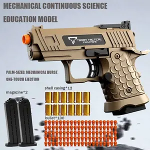 Soft Bullet Shooting Toy Pistol - 100 Bullets, 12 Shells, 2 Mazines, Outdoor Sports Fun, Perfect Christmas Halloween Birthday Present