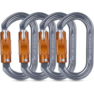 Heavy Duty Steel Carabiner Clips -Auto Locking Climbing Carabiner, Indtrial Strength Climbing Hooks for Keychains, Outdoor Gear, Backpacks, Hiking & Camping