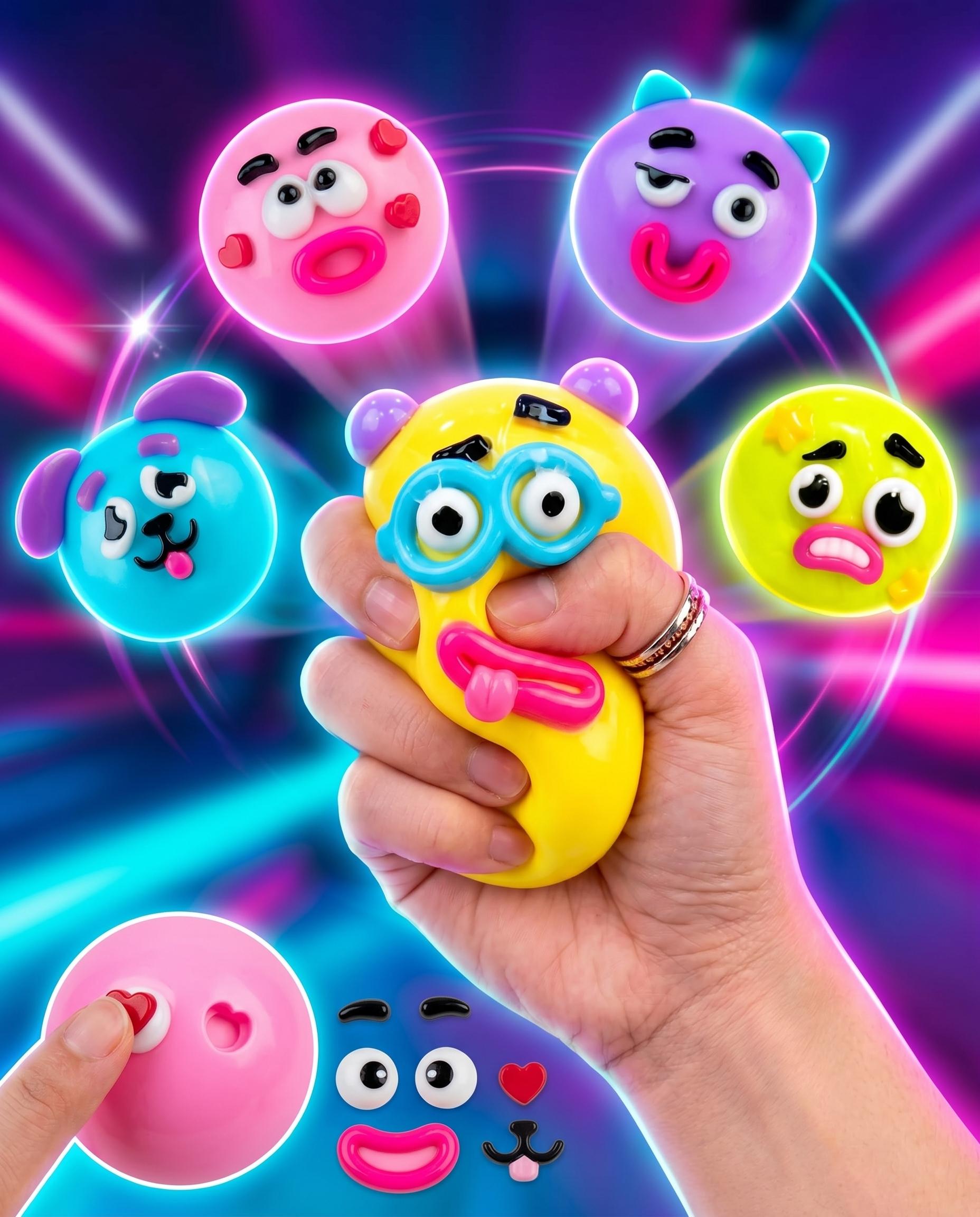 NEW Squishy - Curiosities Dog Face Swap Squishy Soft Moldable Cute Slow Rise Relaxing Sensory Fidget Relief Anxiety Stress Fun Desk Accessory for Adults