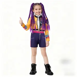 Cross-Border K-POP Witch Hunter Costumes Rumizo Yimira Demon Hunter Halloween Show Costumes Dress Up Women's Hooded Plush Cardigan fits Vintage track set Womenswear Clothes