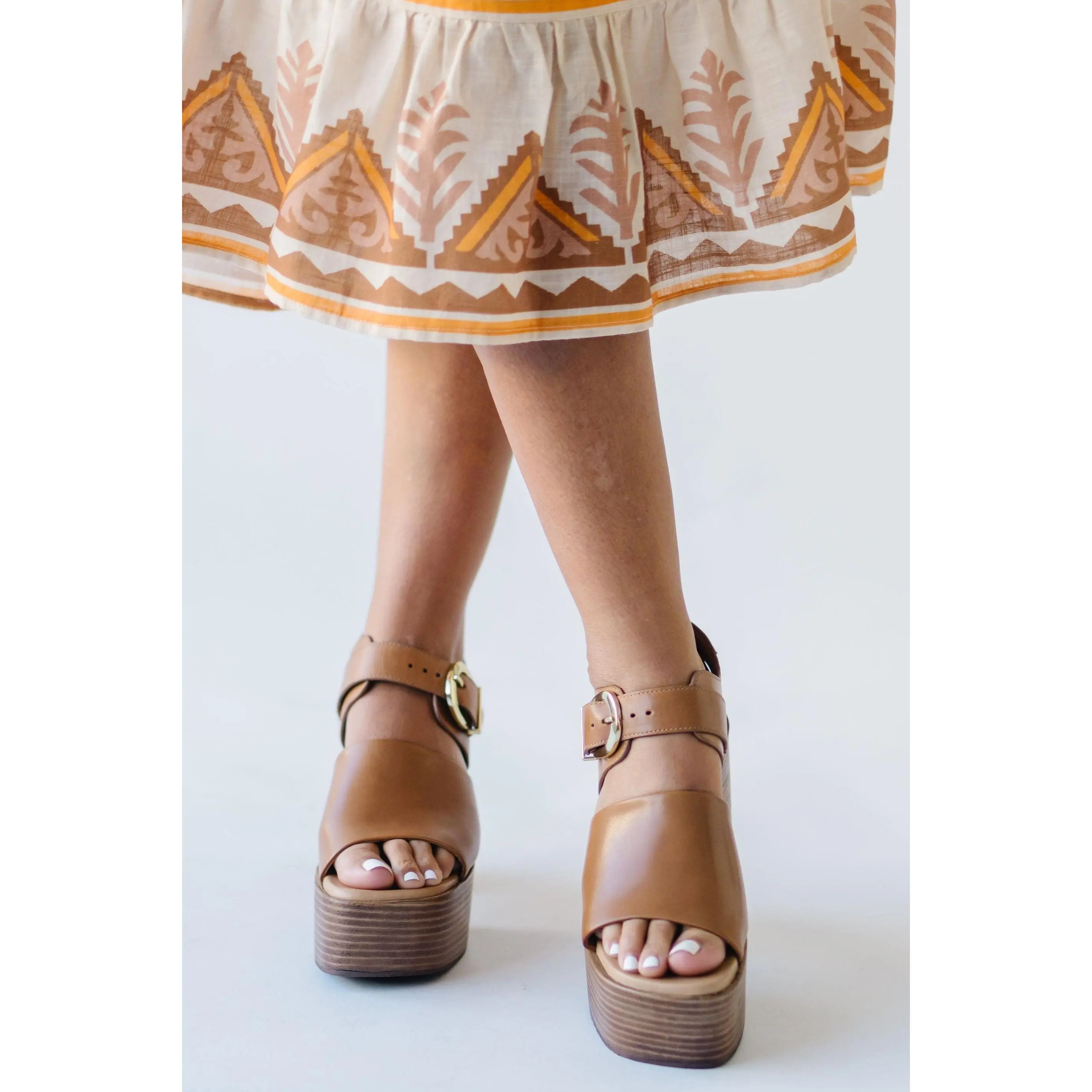 Seychelles: Mosh Pit Stacked Platform Heel in Tan