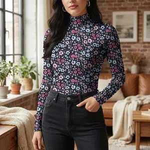 Women's Long Sleeve Mock Turtleneck Tops - Lightweight Baselayer Shirts High Neck Pullover Undershirts Stretchy Comfortable Breathable Thermal Wear Perfect for Layering Daily Casual Fashion Style