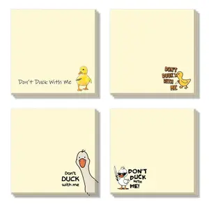4pcs/set  Duck Sticky Notes Humorous Memo Pad, Creative Gift for Note-Taking and Reminders, Fun Office Supplies for All Ages Sticker Packs Funny Stickers