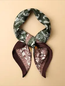 Paisley Printed Square Wrap, Stylish Soft and Comfortable Head Wrap for Women and Men, Casual Versatile Wrap for Daily Wear, Paisley Print Scarf, Fashion Accessories