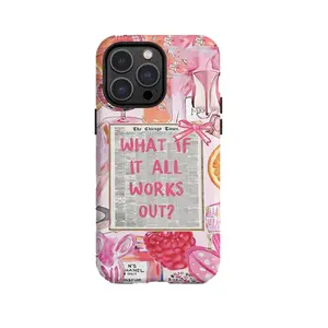 Girly Disco Coquette Positive Affirmation Collage Phone Case, Cute Preppy Bow Aesthetic Applicable to iP15Promax ip14Pro mobile phone case 12 trendy brand 13 anti-fall cover 14Promax personality 15Pro