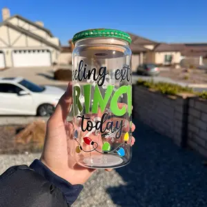 “Feeling Extra Grinchy Today” Glass Cup
