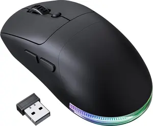 Tmice Wireless Gaming Mouse, Bluetooth/2.4G/Wired Type-C, Adjustable 6 DPI Levels (800-7200), 6 RGB Lighting Modes, Built-in 500mAh Battery, 24H Continuous Use, for PC, Mac, and Gaming Consoles (CM83)