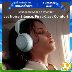 soundcore Space 2 by Anker, Active Noise Cancelling Headphones, Comfortable Fit, 50H Playtime, LDAC HiRes Wireless Audio, Dual Connection, Clear Calls, Bluetooth 6.1, Nap Mode, Wearing Detection #DealsForYouDays, #summerwins