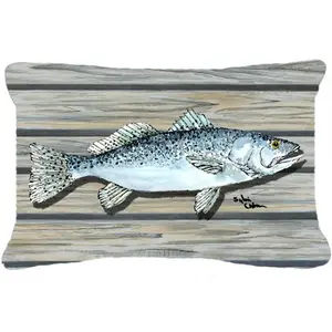 212 MAIN Speckled Trout Polyester Fabric Decorative Pillow - Home Decorative Cushion, Machine Washable, Mildew-Resistant, Stain-Resistant, Indoor/Outdoor Soft Furnishing Textile