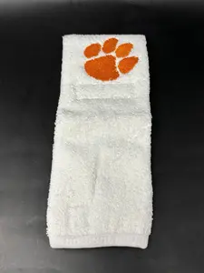 Clemson Tigers White Football College Game Towel Football Cotton New