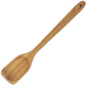 18 Inches Large Wooden Spoon, Long Handle Heavy Duty Spoon with Scoop for Big Pot Stirring, Mixing & Cooking. Handcrafted from Teak for Crab Crawfish Seafood Boil, Gumbo Pot.