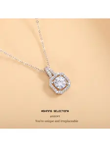 Cross-border live broadcast zircon summer high-end non-fading Chinese Valentine's Day gift square perfume bottle pendant necklace