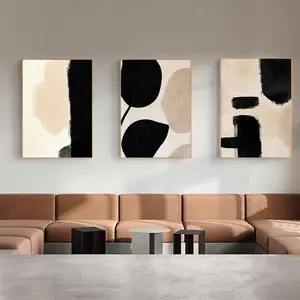 Abstract Art Painting Unframed, 3 Counts/set Modern Canvas Wall Art, Wall Decor for Home Living Room Bedroom Office, Poster