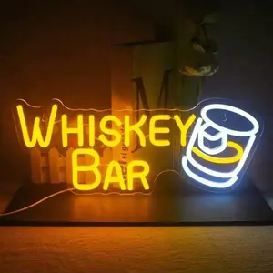 Bar Neon Sign, Nightclub Counter Atmosphere Light, Acrylic Board Neon Sign for Bars, Home, Small Pub, Bedroom, Party, Club, USB Power