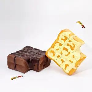 MHM Squishy Chocolate French Toast Holiday Gift Slow Bounce Stress Relief Toys Soft and Safe Materials Compact and Portable Fun Hand Art