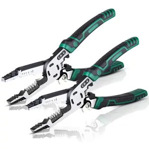 2Pcs 10-in-1 Wire Stripper Tool, Wire breaking pliers， Cable cutters, Multi-functional pointed-nose pliers for cable stripping, cutting and terminal crimping